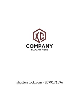 Design der Logos mit Anfangsbuchstaben XC oder CX