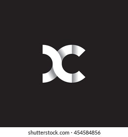 initial letter xc modern linked circle round lowercase logo white black