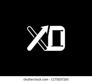 Initial Letter XD Linked Arrow Modern Monogram Shape Logotype