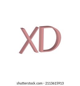 Initial letter XD logo 3D design
