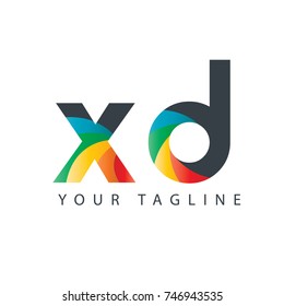 Initial Letter XD Rounded Design Logo