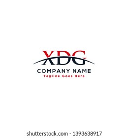 Initial letter XDG, overlapping movement swoosh horizon logo company design inspiration in red and dark blue color vector
