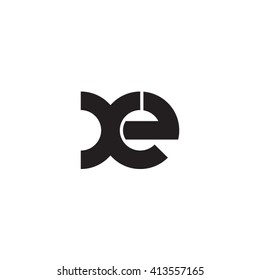 initial letter xe linked round lowercase monogram logo black