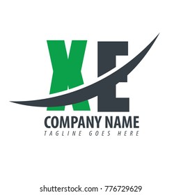 Initial Letter XE Overlapping Logo