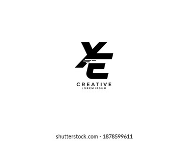 Letra inicial XE Tech Sport Estilo de velocidad Modelo de diseño de logotipo