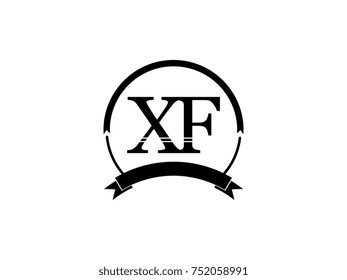initial letter XF logo monogram retro black