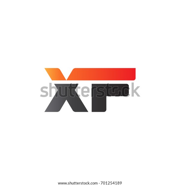 Initial letter XF, straight linked line bold logo,\
gradient fire red black\
colors