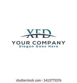 Initial letter XFD, overlapping movement swoosh horizon logo company design inspiration in blue and gray color vector