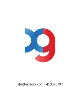 initial letter xg linked round lowercase logo blue red