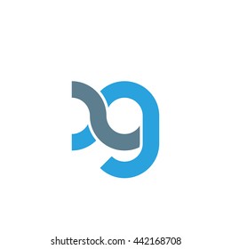 initial letter xg linked round lowercase logo blue