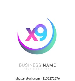 initial letter XG logotype company name, coloreful and swoosh design. vector logo for business and company identity.