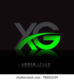 initial letter XG logotype company name colored green and black swoosh design. vector logo for business and company identity.
