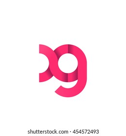 initial letter xg modern linked circle round lowercase logo pink