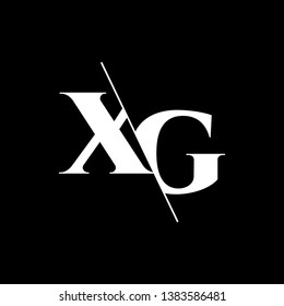 Initial Letter XG Monogram Sliced. Modern logo template isolated on black background