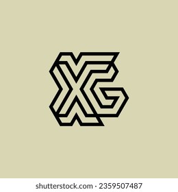 Anfangsbuchstaben XH- oder HX-Monogramm-Logo