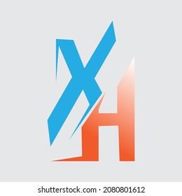 Initial letter XH logo design