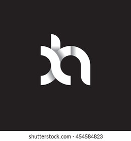 initial letter xh modern linked circle round lowercase logo white black