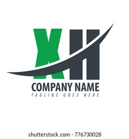 Initial Letter XH Overlapping Logo