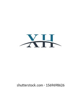 Initial letter XH, overlapping movement swoosh horizon logo company design inspiration in blue and gray color vector