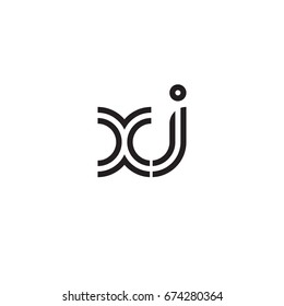 Initial letter xi, linked outline rounded lowercase, monogram black