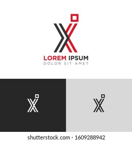 Initial Letter XI linked uppercase overlap modern logo design template. Suitable for business, consulting group company