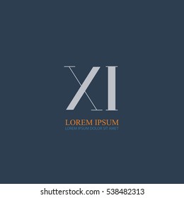 initial letter Xi logo design for company identity