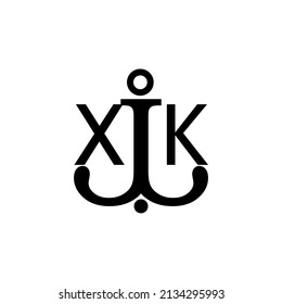 Initial letter XK anchor simple logo.