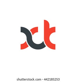 initial letter xk linked round lowercase logo red