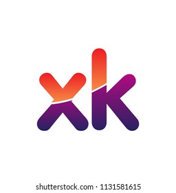 Initial Letter XK Logo Lowercase, colorful logotype Modern and Simple Logo Design.