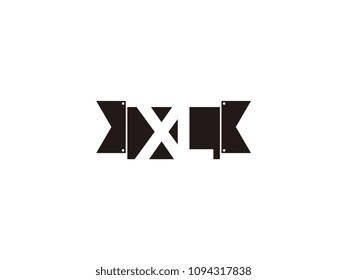 Initial letter xl black ribbon logo design