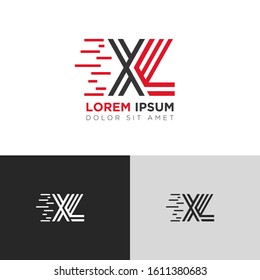 Initial Letter XL linked uppercase overlap modern logo design template. Suitable for business, consulting group company