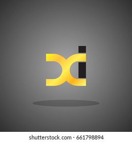 Initial letter XL lowercase logo design template gold black