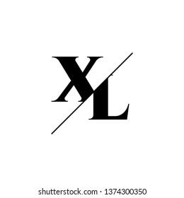 Initial Letter XL Monogram Sliced. Logo template isolated on white background
