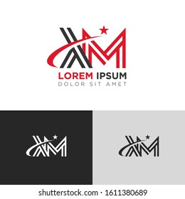 Initial Letter XM linked uppercase overlap modern logo design template. Suitable for business, consulting group company