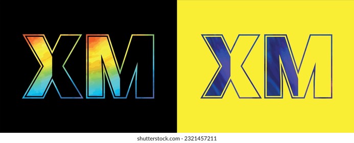 Leyenda inicial Modelo de diseño del vector de iconos de XM. Logotipo de lujo premium para la identidad empresarial