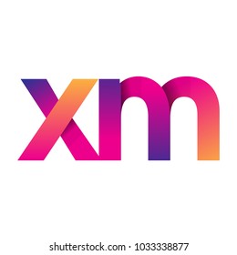Initial Letter XM Logo Lowercase, magenta and orange, Modern and Simple Logo Design.