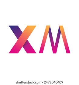 Initial Letter XM Logo Lowercase, magenta and orange, Modern and Simple Logo Design