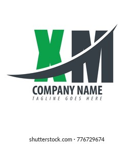 Initial Letter XM Overlapping Logo