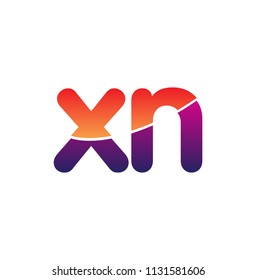 Initial Letter XN Logo Lowercase, colorful logotype Modern and Simple Logo Design.