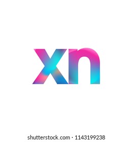 Initial Letter XN Logo Lowercase colorful design, Modern and Simple Logo Design.
