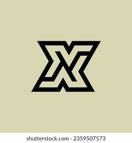 Letras iniciales XN o logotipo en monograma NX