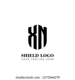 Initial Letter XN Shield shape logo template