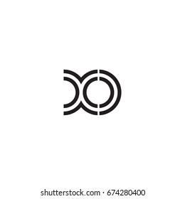 Initial letter xo, linked outline rounded lowercase, monogram black
