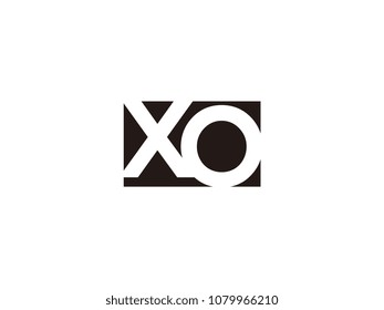 Initial letter xo lowercase logo black and white