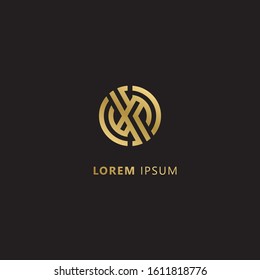 Initial Letter XO OX linked uppercase overlap modern gold logo vector design template. Suitable for business, consulting group company.