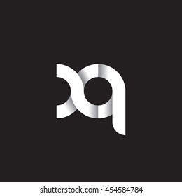 initial letter xq modern linked circle round lowercase logo white black