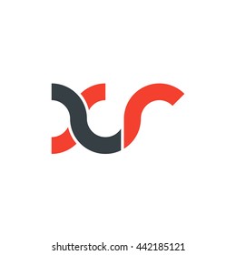 initial letter xr linked round lowercase logo red