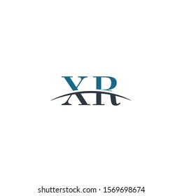 Initial letter XR, overlapping movement swoosh horizon logo company design inspiration in blue and gray color vector