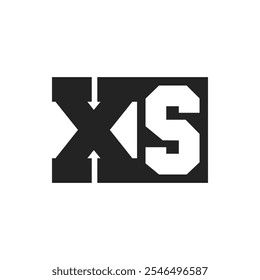 Modelo de design de logotipo da letra inicial XS. Logotipo XS