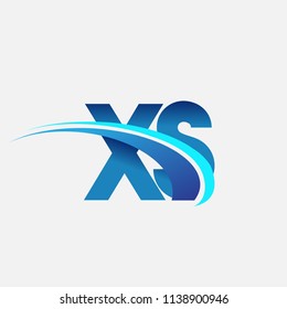 initial letter XS logotype company name colored blue and swoosh design. vector logo for business and company identity.
